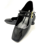 CALZADO CACHATINA - SANDALIA BALETA MUJER - EUGENIA - CUERO CHAROL NEGRO