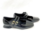CALZADO CACHATINA - SANDALIA BALETA MUJER - EUGENIA - CUERO CHAROL NEGRO