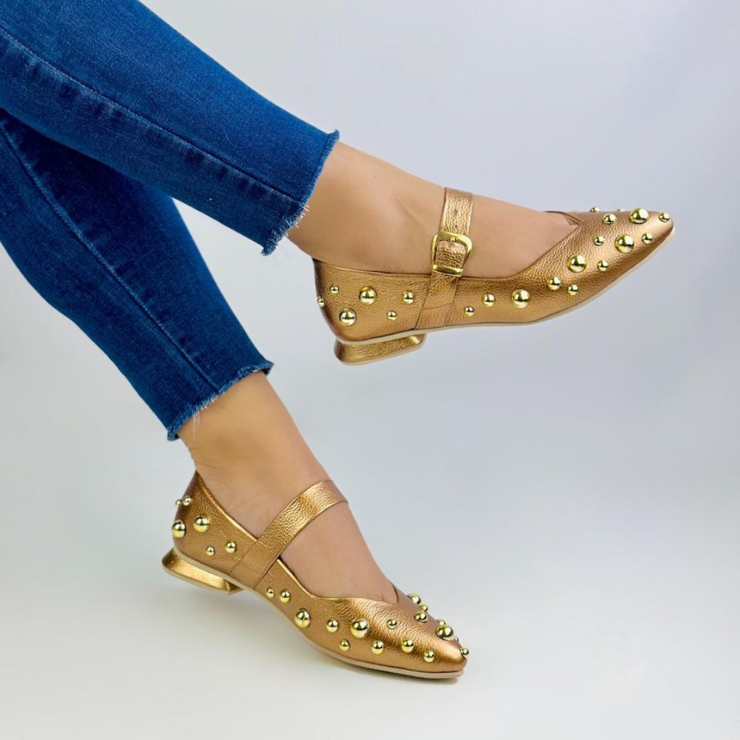 CALZADO CACHATINA - SANDALIA BALETA MUJER - FARYDA - CUERO OCRE