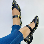 CALZADO CACHATINA - SANDALIA BALETA MUJER - FARYDA - CUERO NEGRO