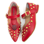 CALZADO CACHATINA - SANDALIA BALETA MUJER - FARYDA - CUERO ROJO