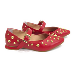 CALZADO CACHATINA - SANDALIA BALETA MUJER - FARYDA - CUERO ROJO