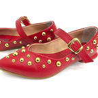 CALZADO CACHATINA - SANDALIA BALETA MUJER - FARYDA - CUERO ROJO