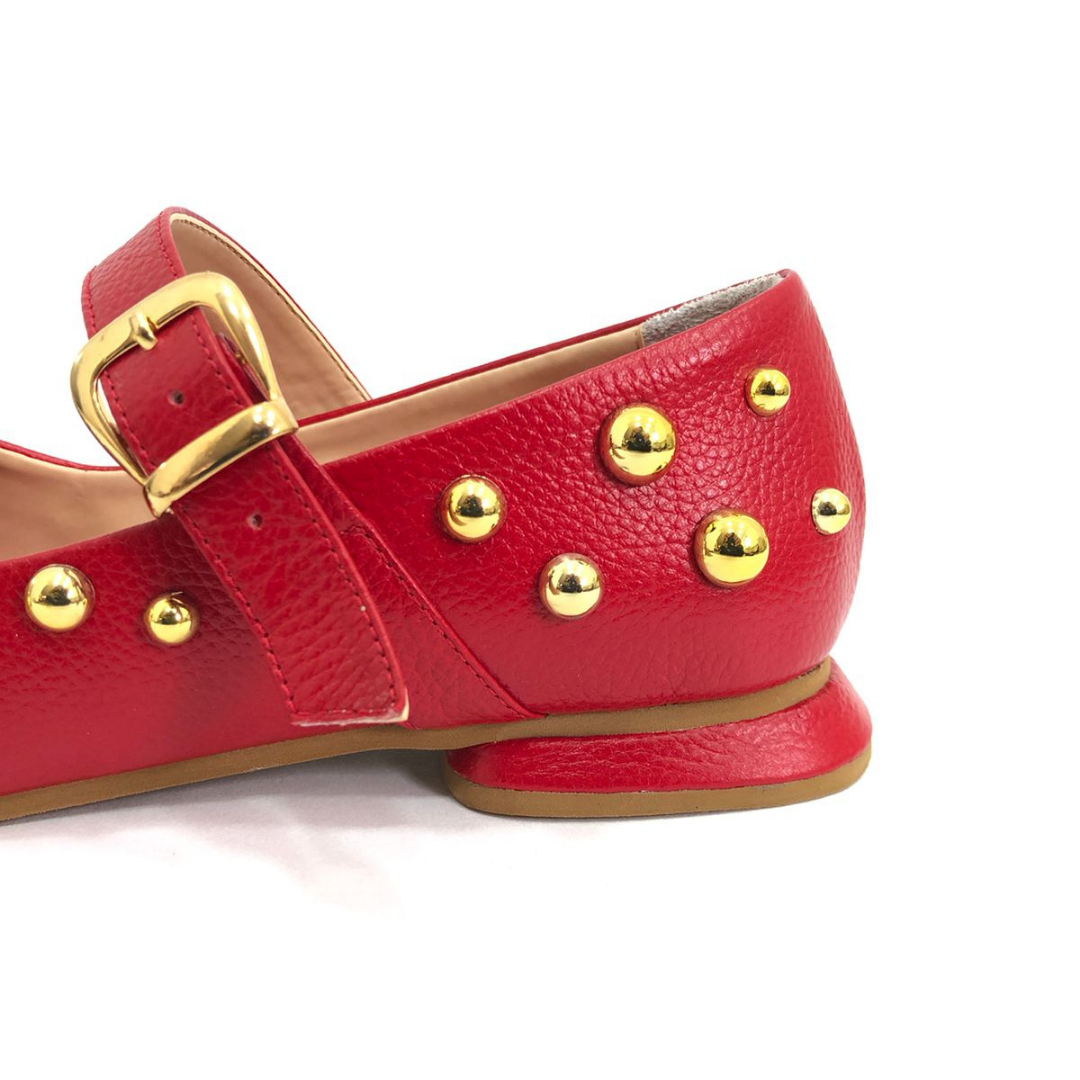 CALZADO CACHATINA - SANDALIA BALETA MUJER - FARYDA - CUERO ROJO