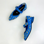 CALZADO CACHATINA - SANDALIA BALETA MUJER - FARYDA - CUERO DIAMANTE MORAZUL