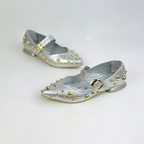 CALZADO CACHATINA - SANDALIA BALETA MUJER - FARYDA - CUERO PLATEADO