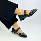 CALZADO CACHATINA - SANDALIA BALETA MUJER - FIORA - CUERO NEGRO
