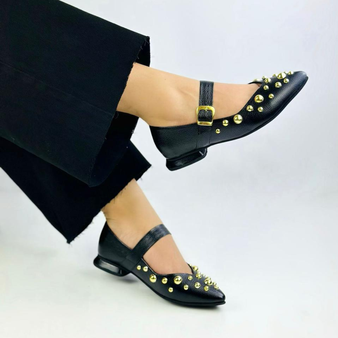CALZADO CACHATINA - SANDALIA BALETA MUJER - FIORA - CUERO NEGRO