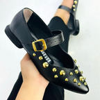 CALZADO CACHATINA - SANDALIA BALETA MUJER - FIORA - CUERO NEGRO