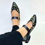 CALZADO CACHATINA - SANDALIA BALETA MUJER - FIORA - CUERO NEGRO