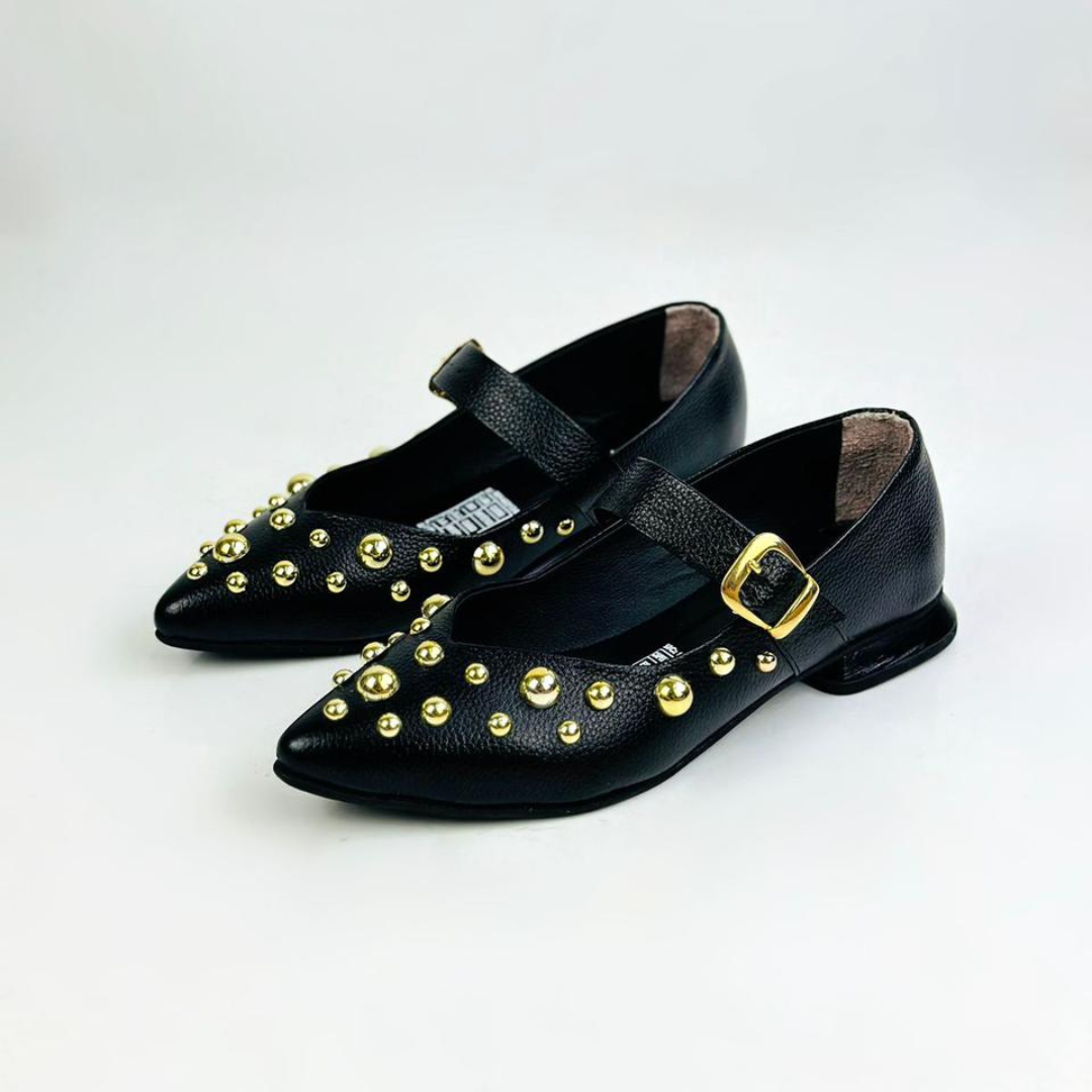 CALZADO CACHATINA - SANDALIA BALETA MUJER - FIORA - CUERO NEGRO