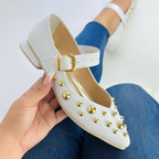 CALZADO CACHATINA - SANDALIA BALETA MUJER - FIORA - CUERO BLANCO