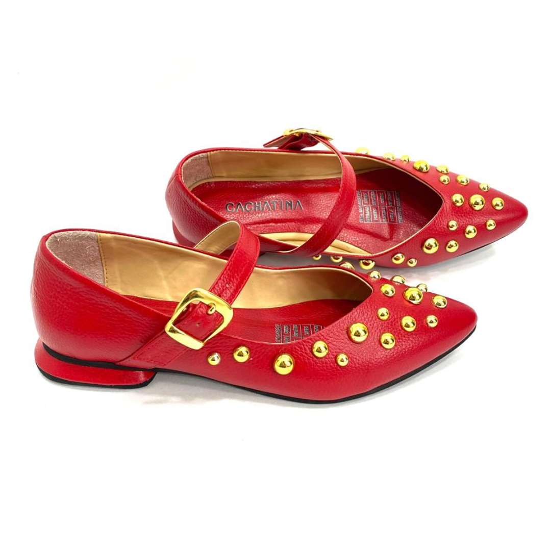 CALZADO CACHATINA - SANDALIA BALETA MUJER - FIORA - CUERO ROJO
