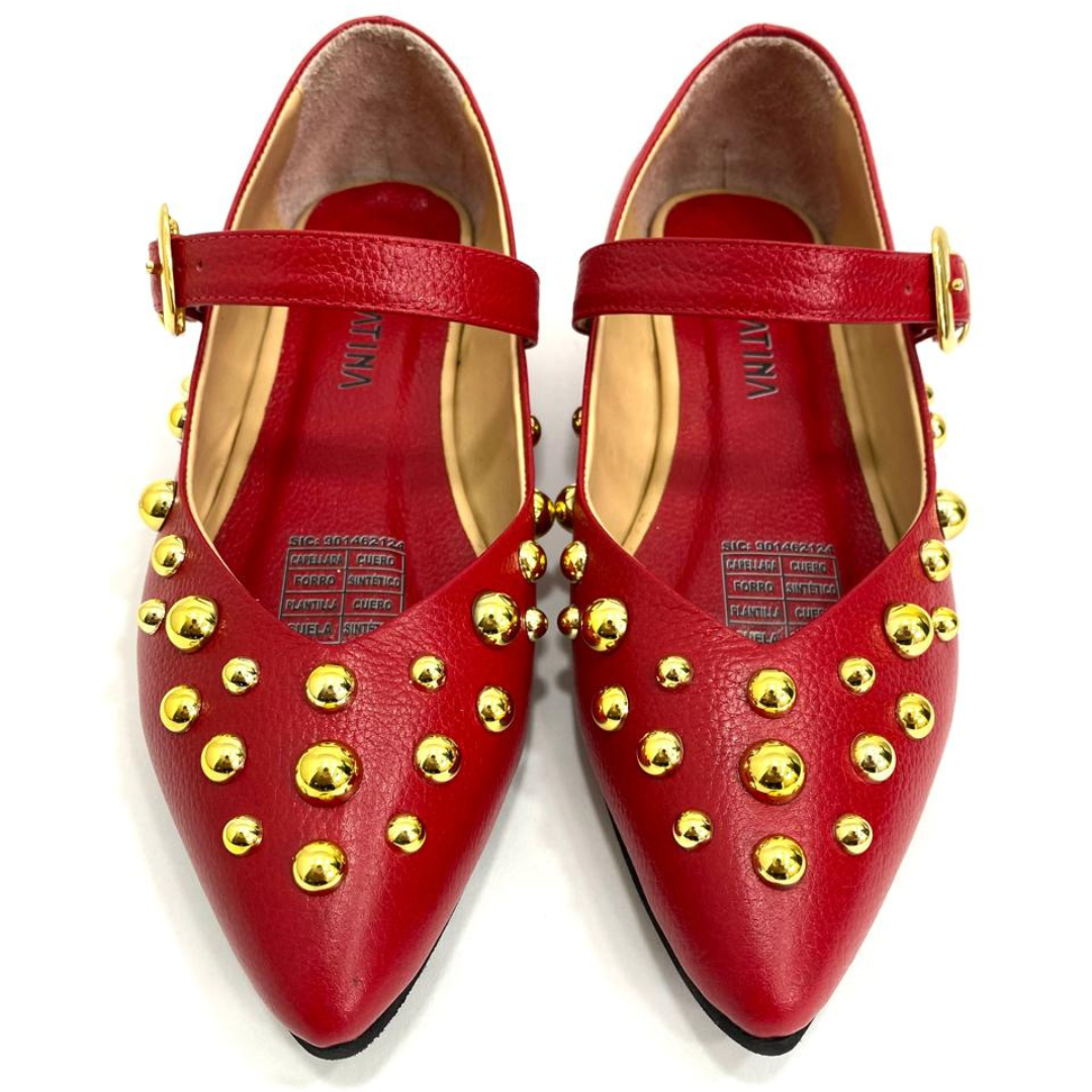 CALZADO CACHATINA - SANDALIA BALETA MUJER - FIORA - CUERO ROJO