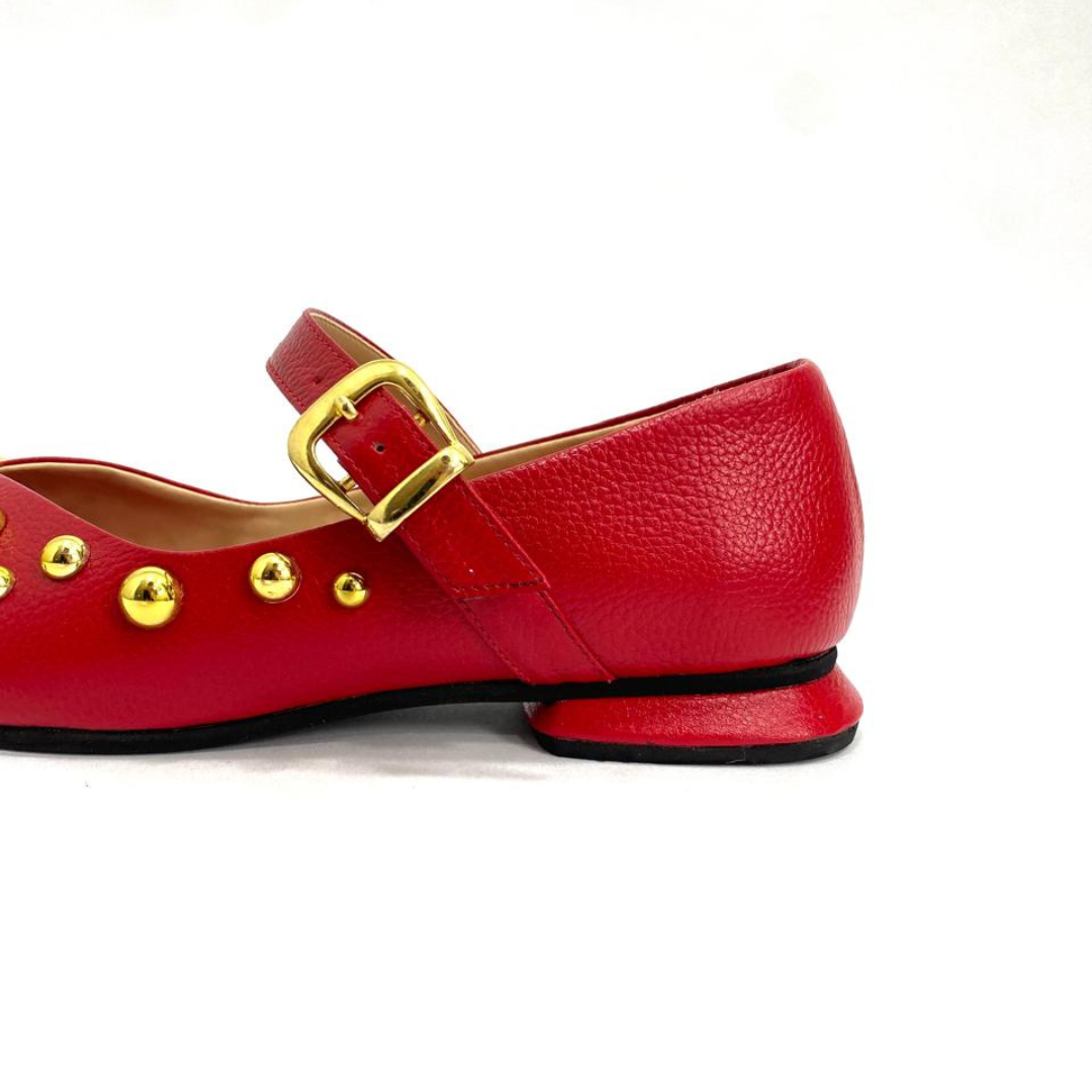 CALZADO CACHATINA - SANDALIA BALETA MUJER - FIORA - CUERO ROJO