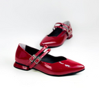 CALZADO CACHATINA - SANDALIA BALETA MUJER - MARIE - CUERO CHAROL ROJO