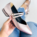 CALZADO CACHATINA - SANDALIA BALETA MUJER - MARIE - CUERO ORO ROSA