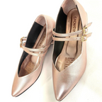 CALZADO CACHATINA - SANDALIA BALETA MUJER - MARIE STORE - CUERO ORO ROSA