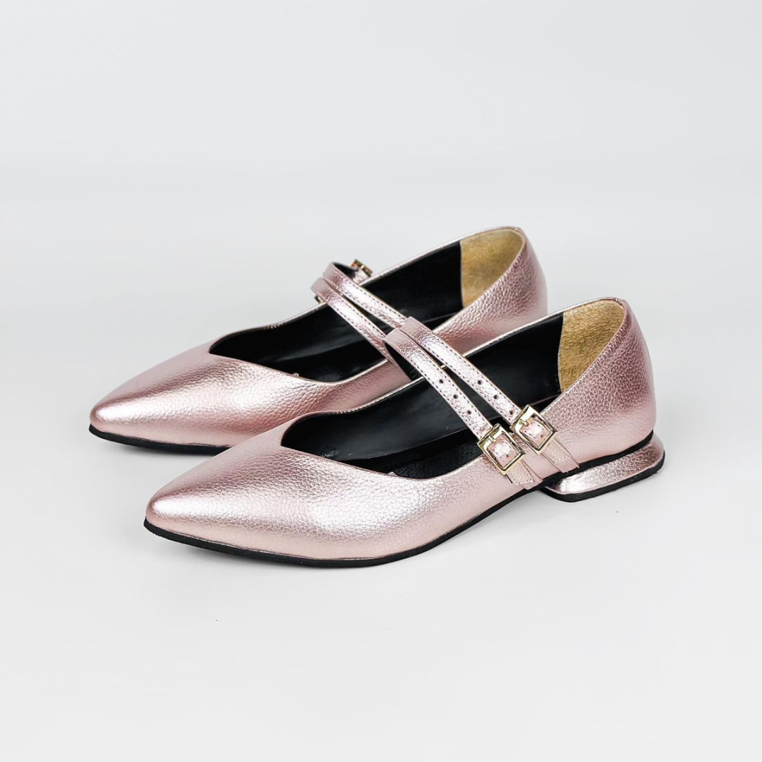 CALZADO CACHATINA - SANDALIA BALETA MUJER - MARIE - CUERO ORO ROSA