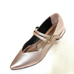 CALZADO CACHATINA - SANDALIA BALETA MUJER - MARIE STORE - CUERO ORO ROSA