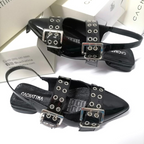 CALZADO CACHATINA - SANDALIA BALETA MUJER - YUNA - CUERO CHAROL NEGRO