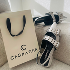 CALZADO CACHATINA - SANDALIA BALETA MUJER - YUNA - CUERO PLATEADO