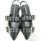 CALZADO CACHATINA - SANDALIA BALETA MUJER - YUNA - CUERO CHAROL NEGRO
