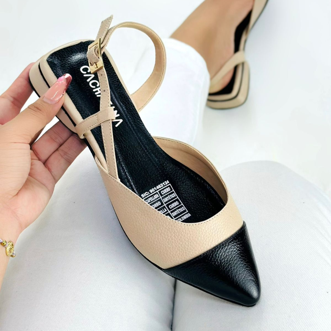 CALZADO CACHATINA - ZUECO MUJER - EMMA - CUERO FRAPE X NEGRO