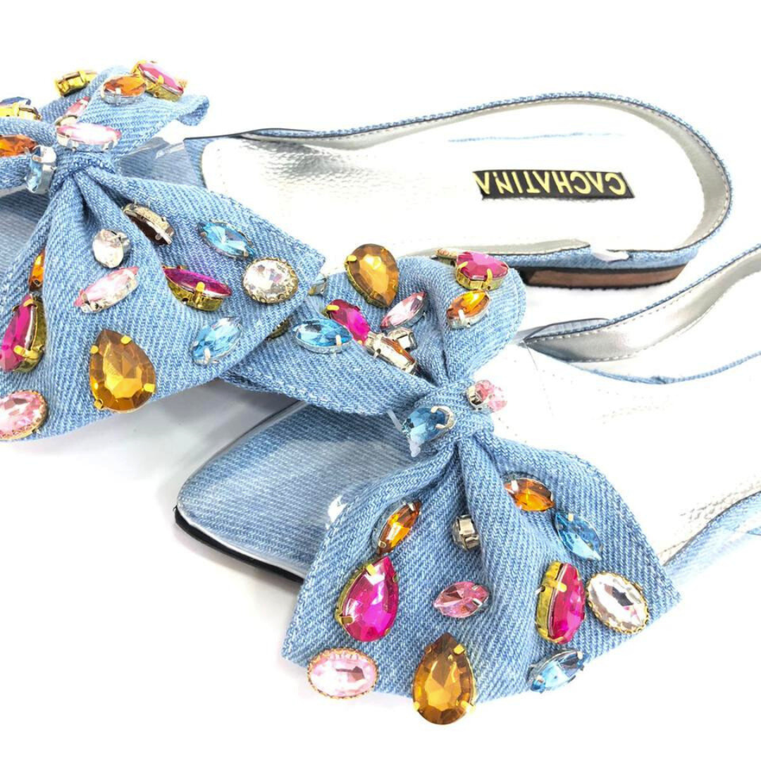 SANDALIA PLANA - BADENIA - DENIM CLARO - CALZADO CACHATINA