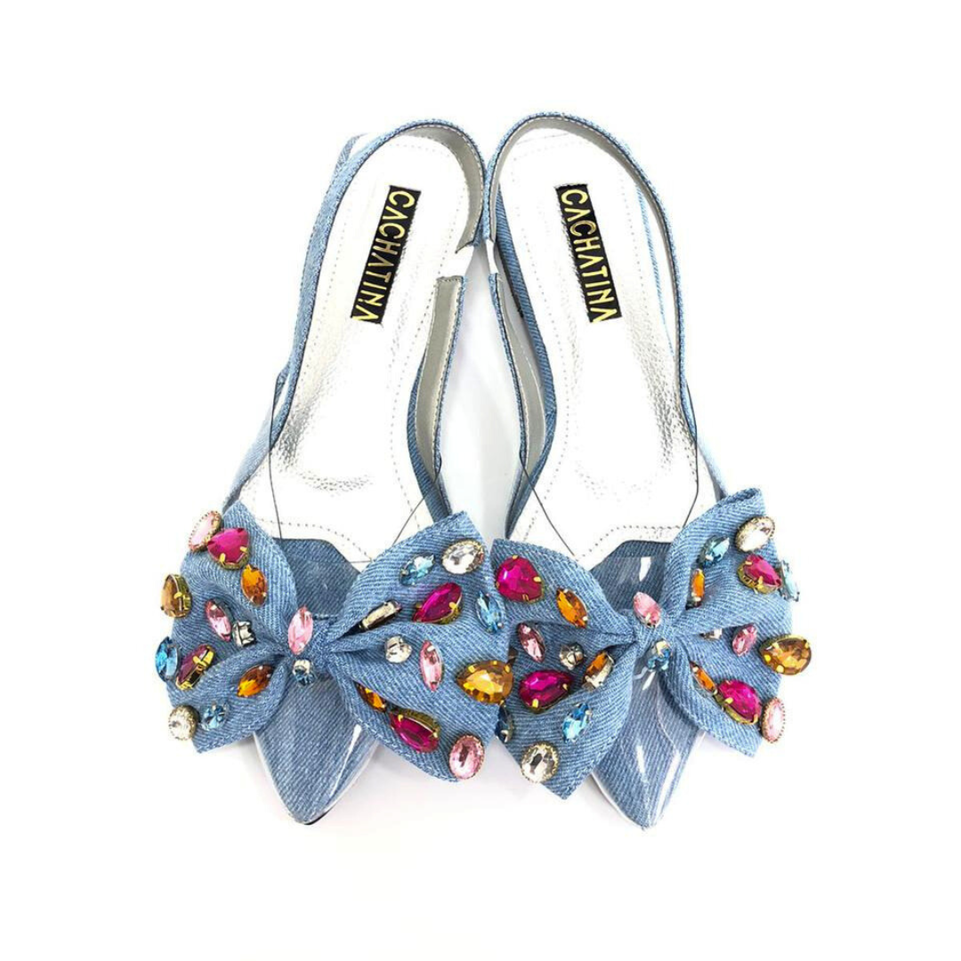 SANDALIA PLANA - BADENIA - DENIM CLARO - CALZADO CACHATINA