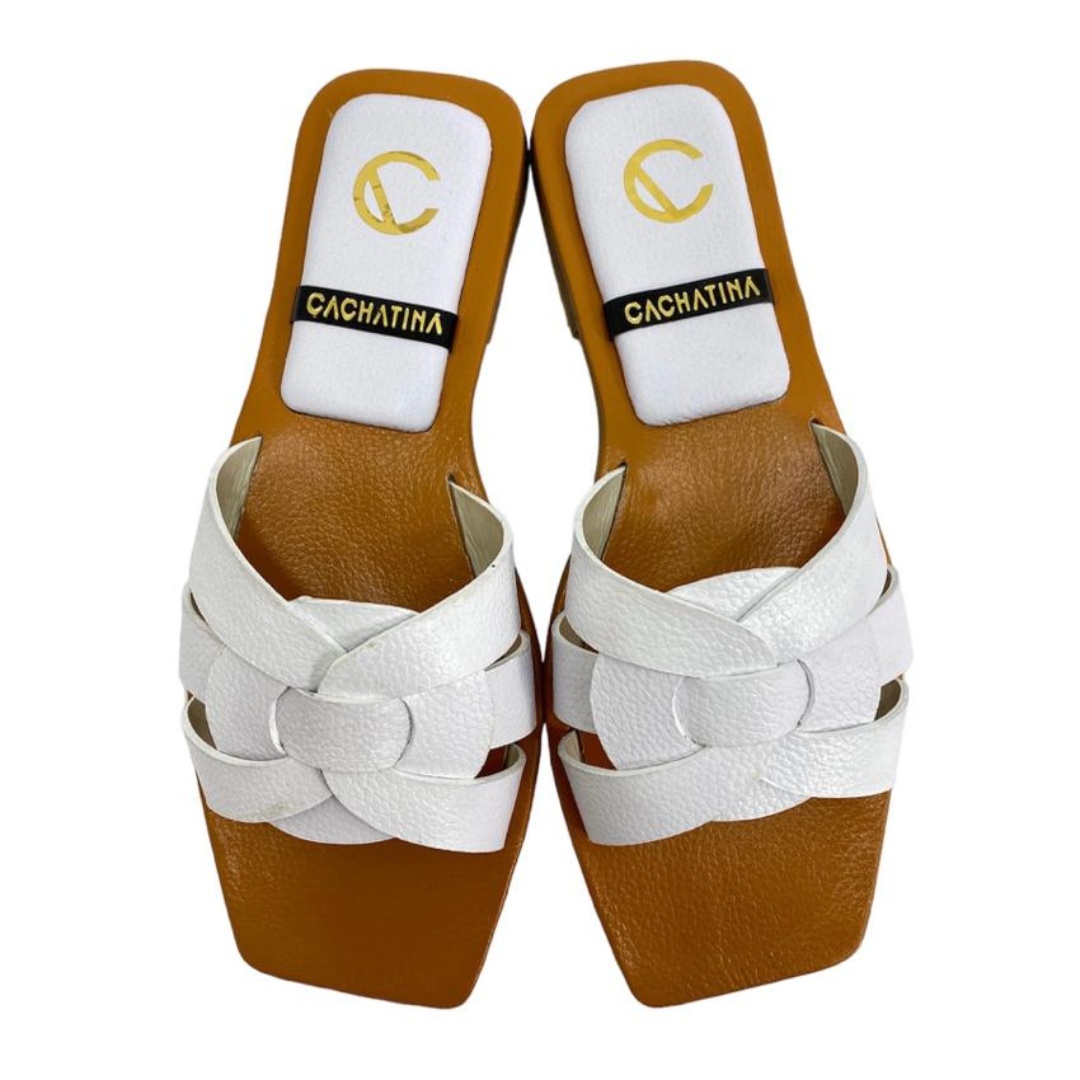 CALZADO CACHATINA - SANDALIA PLANA MUJER - IZUMI - CUERO BLANCO