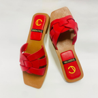 SANDALIA PLANA - IZUMI - CUERO ROJO