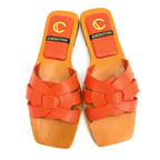 SANDALIA PLANA - IZUMI - CUERO NARANJA - CALZADO CACHATINA