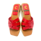 SANDALIA PLANA - IZUMI - CUERO ROJO