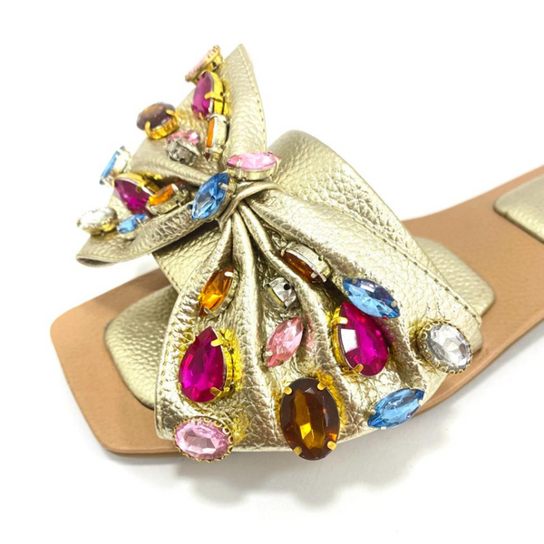 SANDALIA PLANA - NADINA - CUERO DORADO X AREQUIPE - CALZADO CACHATINA