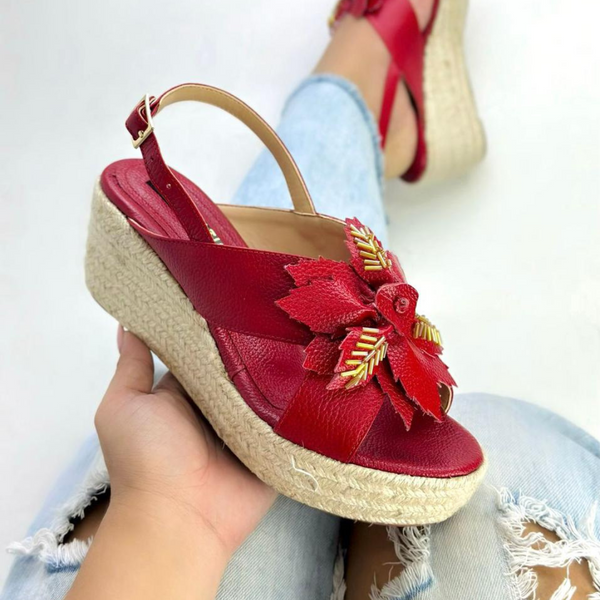 CALZADO CACHATINA - PLATAFORMA MUJER - ANGELIN - CUERO ROJO - ALTURA 5.5 (7 CM)