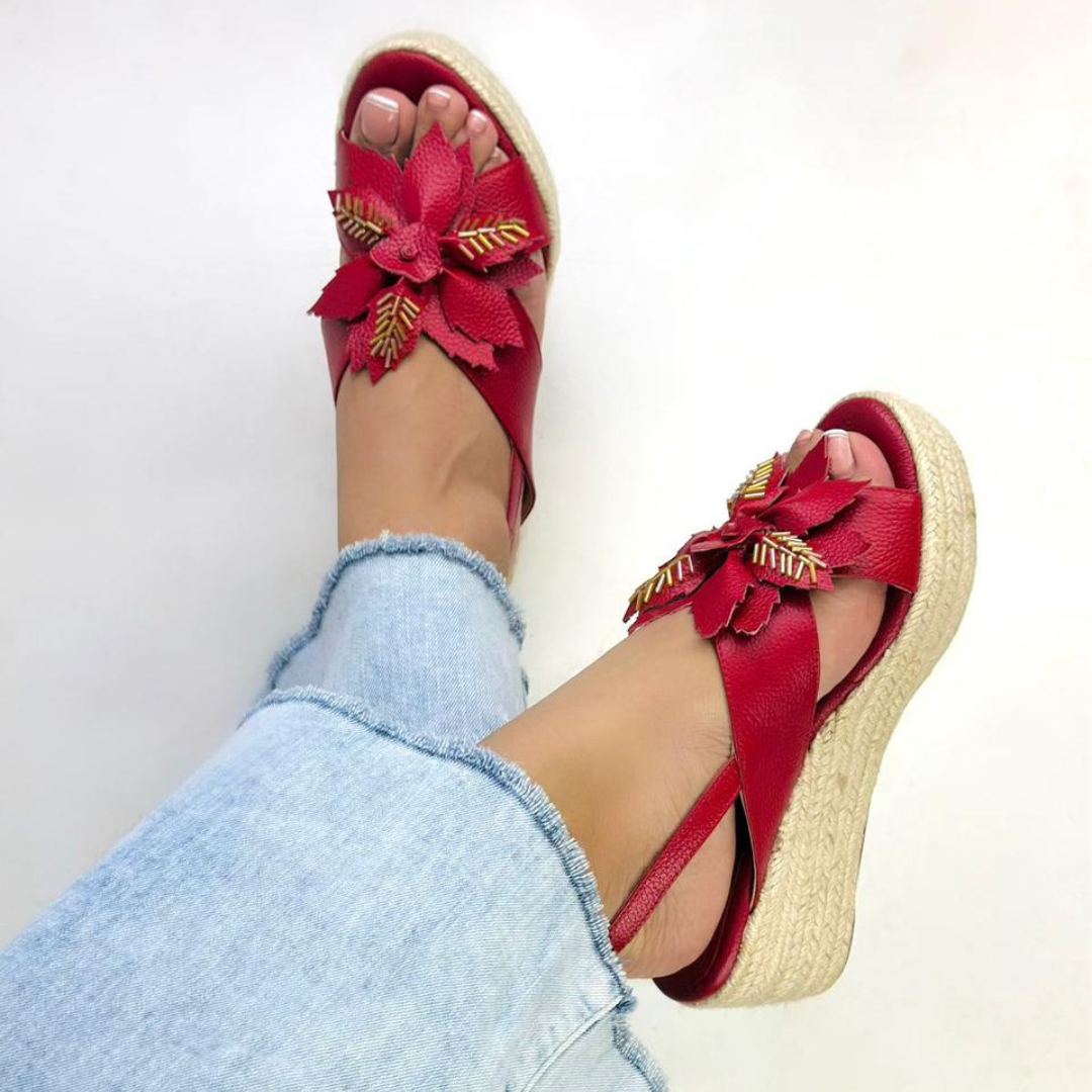 CALZADO CACHATINA - PLATAFORMA MUJER - ANGELIN - CUERO ROJO - ALTURA 5.5 (7 CM)