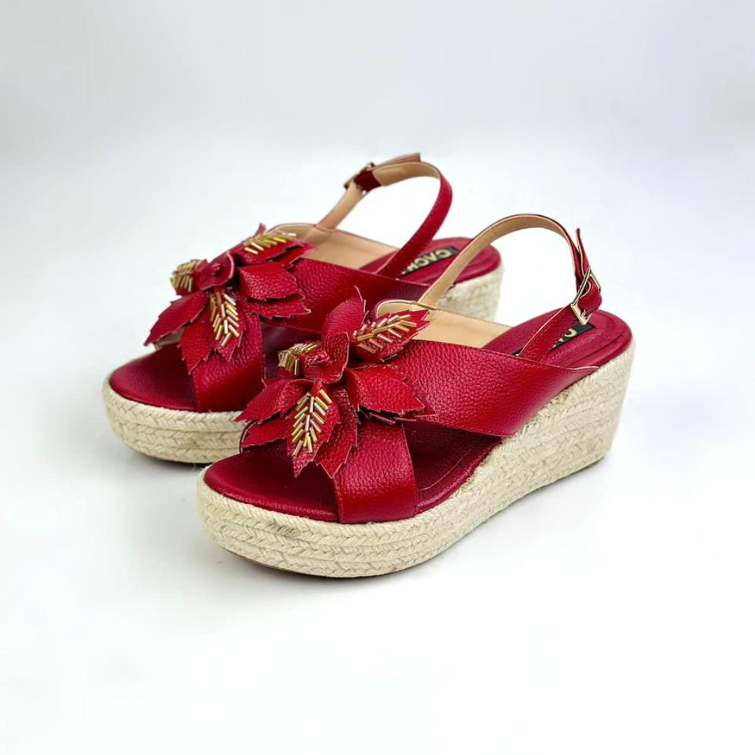 CALZADO CACHATINA - PLATAFORMA MUJER - ANGELIN - CUERO ROJO - ALTURA 5.5 (7 CM)
