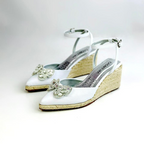 CALZADO CACHATINA - PLATAFORMA MUJER - TEISSA - CUERO DIAMANTE BLANCO - ALTURA 5.5 (7.5 CM)