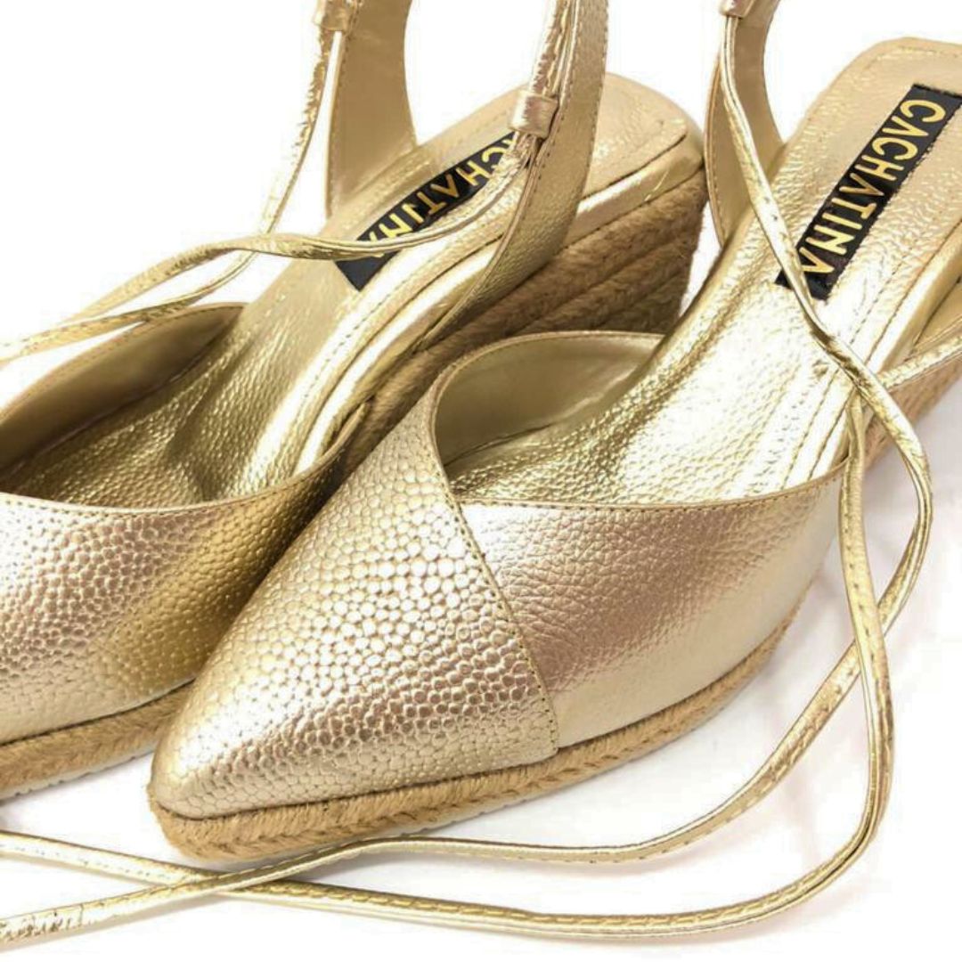 CALZADO CACHATINA - PLATAFORMA MUJER - TIZIANA STORE - CUERO DORADO - ALTURA 5.5 (7.5 CM)