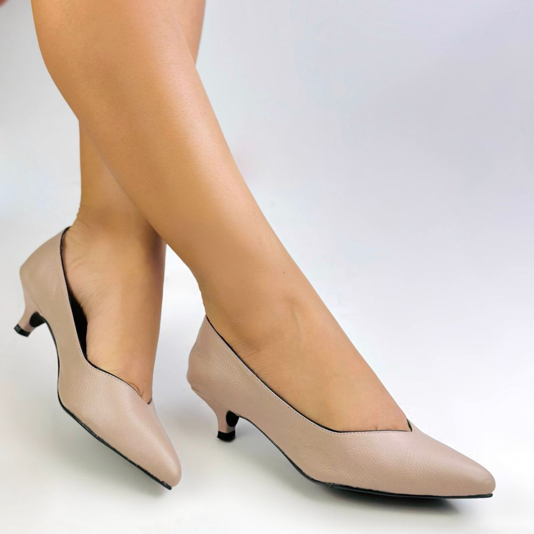 JESSIE - CALZADO CACHATINA - ESTILETO MUJER - CUERO TAUPE CALIDO - TACON 3.5 (5 CM)