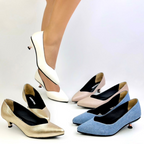 JESSIE - CALZADO CACHATINA - ESTILETO MUJER - CUERO DORADO - TACON 3.5 (5 CM)