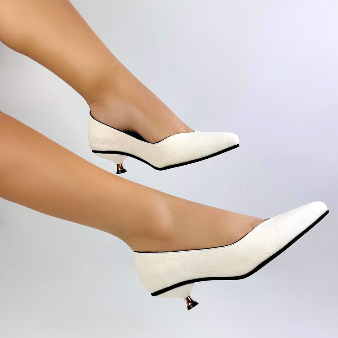 NATHA - CALZADO CACHATINA - ESTILETO MUJER - CUERO TALCO - TACON 3.5 (5 CM)