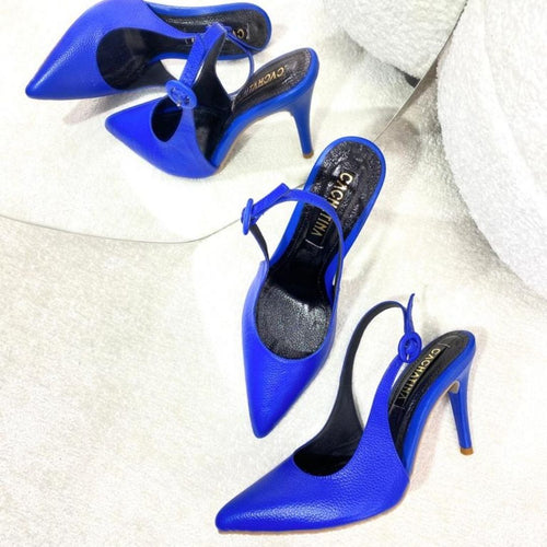 TACÒN - ADEL - 8.5 - CUERO AZUL PRINCESA - CALZADO CACHATINA