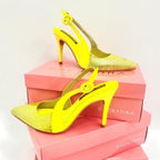 TACÒN - ADEL - 8.5 - CUERO AMARILLO X DORADO - CALAZADO CHATINA