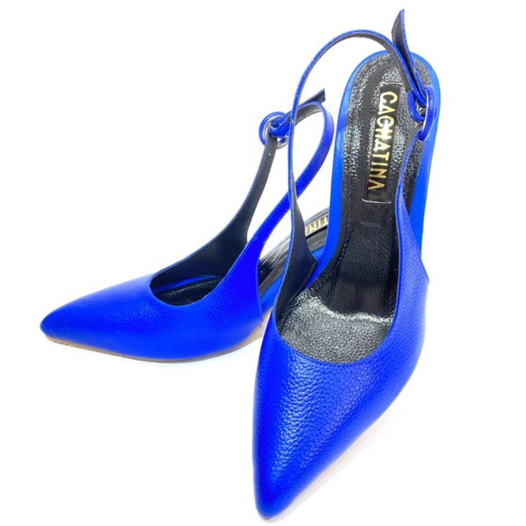 TACÒN - ADEL - 8.5 - CUERO AZUL PRINCESA - CALZADO CACHATINA