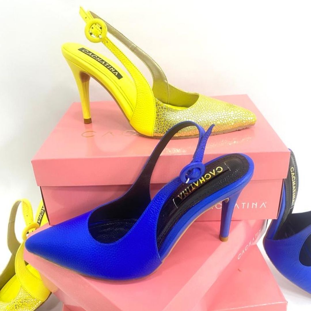 TACÒN - ADEL - 8.5 - CUERO AZUL PRINCESA - CALZADO CACHATINA