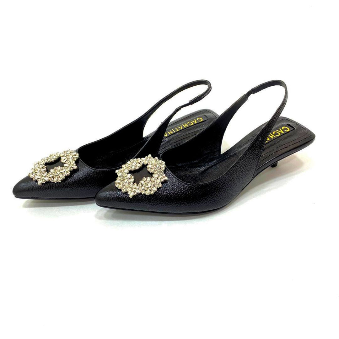 TACÒN - ALTAIR - 3.5 - CUERO NEGRO - CALZADO CACHATINA