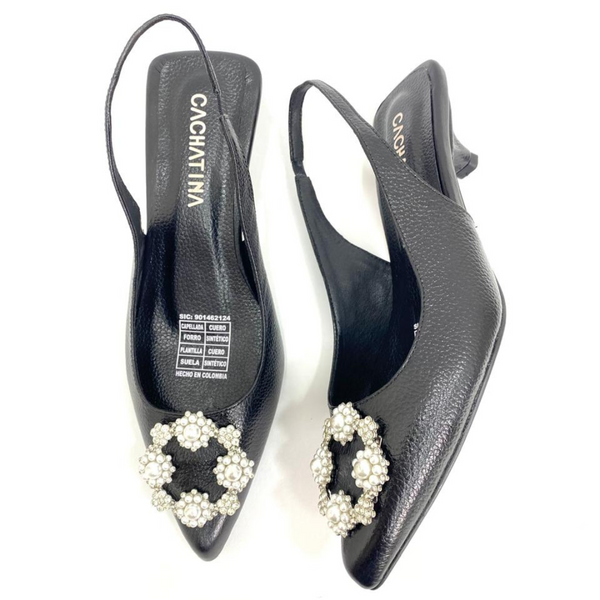 ALTAIR 2 - CALZADO CACHATINA - ESTILETO MUJER - CUERO NEGRO - TACON 3.5 (5 CM)