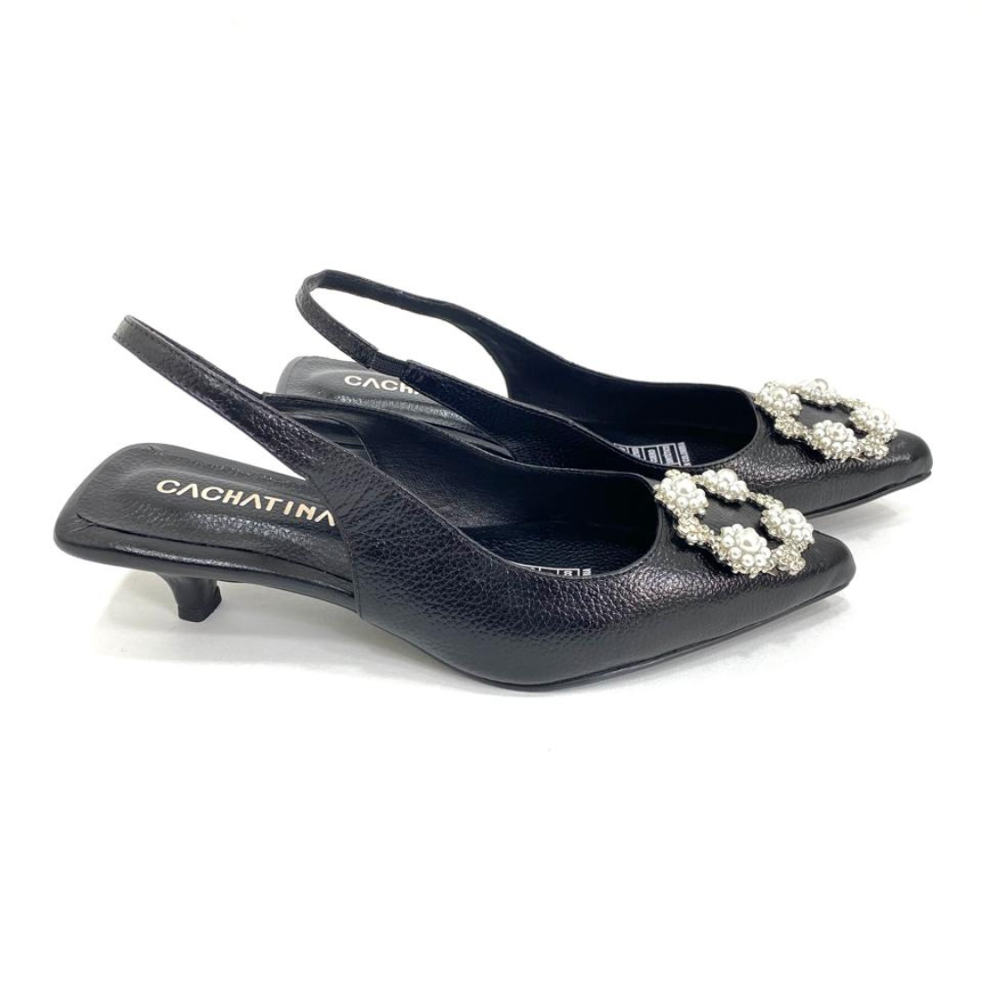ALTAIR 2 - CALZADO CACHATINA - ESTILETO MUJER - CUERO NEGRO - TACON 3.5 (5 CM)
